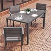 image:imageFlash Furniture Finch Commercial Grade Outdoor Dining Table 55 x 31 with Faux Teak Poly Slats and Metal Frame NaturalGrayGray TopGray Frame