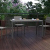 image:imageFlash Furniture Finch Commercial Grade Outdoor Dining Table 55 x 31 with Faux Teak Poly Slats and Metal Frame NaturalGrayGray TopGray Frame