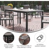 image:imageFlash Furniture Finch Commercial Grade Outdoor Dining Table 55 x 31 with Faux Teak Poly Slats and Metal Frame NaturalGrayGray TopGray Frame