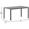 image:imageFlash Furniture Finch Commercial Grade Outdoor Dining Table 55 x 31 with Faux Teak Poly Slats and Metal Frame NaturalGrayGray TopGray Frame