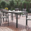 image:imageFlash Furniture Finch Commercial Grade Outdoor Dining Table 55 x 31 with Faux Teak Poly Slats and Metal Frame NaturalGrayGray TopGray Frame