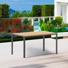 image:imageFlash Furniture Finch Commercial Grade Outdoor Dining Table 55 x 31 with Faux Teak Poly Slats and Metal Frame NaturalGrayNatural TopGray Frame