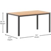 image:imageFlash Furniture Finch Commercial Grade Outdoor Dining Table 55 x 31 with Faux Teak Poly Slats and Metal Frame NaturalGrayNatural TopGray Frame
