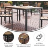 image:imageFlash Furniture Finch Commercial Grade Outdoor Dining Table 55 x 31 with Faux Teak Poly Slats and Metal Frame NaturalGrayNatural TopGray Frame