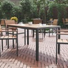 image:imageFlash Furniture Finch Commercial Grade Outdoor Dining Table 55 x 31 with Faux Teak Poly Slats and Metal Frame NaturalGrayNatural TopGray Frame
