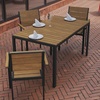 image:imageFlash Furniture Finch Commercial Grade Outdoor Dining Table 55 x 31 with Faux Teak Poly Slats and Metal Frame NaturalGrayNatural TopGray Frame