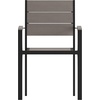image:imageFlash Furniture Finch Commercial Grade Patio Chair with Arms Stackable Side Chair with Faux Teak Poly Slats and Metal Frame GrayGrayGrey