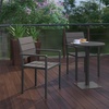 image:imageFlash Furniture Finch Commercial Grade Patio Chair with Arms Stackable Side Chair with Faux Teak Poly Slats and Metal Frame GrayGrayGrey