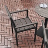 image:imageFlash Furniture Finch Commercial Grade Patio Chair with Arms Stackable Side Chair with Faux Teak Poly Slats and Metal Frame GrayGrayGrey