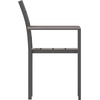 image:imageFlash Furniture Finch Commercial Grade Patio Chair with Arms Stackable Side Chair with Faux Teak Poly Slats and Metal Frame GrayGrayGrey