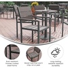 image:imageFlash Furniture Finch Commercial Grade Patio Chair with Arms Stackable Side Chair with Faux Teak Poly Slats and Metal Frame GrayGrayGrey