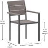 image:imageFlash Furniture Finch Commercial Grade Patio Chair with Arms Stackable Side Chair with Faux Teak Poly Slats and Metal Frame GrayGrayGrey