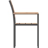 image:imageFlash Furniture Finch Commercial Grade Patio Chair with Arms Stackable Side Chair with Faux Teak Poly Slats and Metal Frame GrayGrayNatural