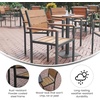 image:imageFlash Furniture Finch Commercial Grade Patio Chair with Arms Stackable Side Chair with Faux Teak Poly Slats and Metal Frame GrayGrayNatural