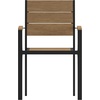 image:imageFlash Furniture Finch Commercial Grade Patio Chair with Arms Stackable Side Chair with Faux Teak Poly Slats and Metal Frame GrayGrayNatural