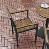 image:imageFlash Furniture Finch Commercial Grade Patio Chair with Arms Stackable Side Chair with Faux Teak Poly Slats and Metal Frame GrayGrayNatural
