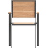 image:imageFlash Furniture Finch Commercial Grade Patio Chair with Arms Stackable Side Chair with Faux Teak Poly Slats and Metal Frame GrayGrayNatural