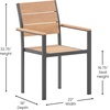 image:imageFlash Furniture Finch Commercial Grade Patio Chair with Arms Stackable Side Chair with Faux Teak Poly Slats and Metal Frame GrayGrayNatural