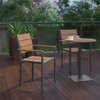 image:imageFlash Furniture Finch Commercial Grade Patio Chair with Arms Stackable Side Chair with Faux Teak Poly Slats and Metal Frame GrayGrayNatural