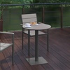 image:imageFlash Furniture Finch Commercial Grade Round 24 Table with Faux Teak Poly Slats and Steel Frame GrayGrayGray TopGray Frame