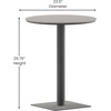 image:imageFlash Furniture Finch Commercial Grade Round 24 Table with Faux Teak Poly Slats and Steel Frame GrayGrayGray TopGray Frame
