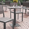 image:imageFlash Furniture Finch Commercial Grade Round 24 Table with Faux Teak Poly Slats and Steel Frame GrayGrayGray TopGray Frame