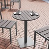 image:imageFlash Furniture Finch Commercial Grade Round 24 Table with Faux Teak Poly Slats and Steel Frame GrayGrayGray TopGray Frame
