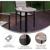 image:imageFlash Furniture Finch Commercial Grade Round 24 Table with Faux Teak Poly Slats and Steel Frame GrayGrayGray TopGray Frame
