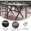 image:imageFlash Furniture Finch Commercial Grade XFrame Outdoor Dining Table 59 x 355 with Faux Teak Poly Slats and Metal Frame GrayGrayGray TopGray Frame
