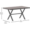 image:imageFlash Furniture Finch Commercial Grade XFrame Outdoor Dining Table 59 x 355 with Faux Teak Poly Slats and Metal Frame GrayGrayGray TopGray Frame