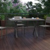 image:imageFlash Furniture Finch Commercial Grade XFrame Outdoor Dining Table 59 x 355 with Faux Teak Poly Slats and Metal Frame GrayGrayGray TopGray Frame