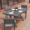image:imageFlash Furniture Finch Commercial Grade XFrame Outdoor Dining Table 59 x 355 with Faux Teak Poly Slats and Metal Frame GrayGrayGray TopGray Frame
