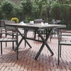 image:imageFlash Furniture Finch Commercial Grade XFrame Outdoor Dining Table 59 x 355 with Faux Teak Poly Slats and Metal Frame GrayGrayGray TopGray Frame