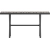 image:imageFlash Furniture Finch Commercial Grade XFrame Outdoor Dining Table 59 x 355 with Faux Teak Poly Slats and Metal Frame GrayGrayGray TopGray Frame