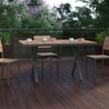 image:imageFlash Furniture Finch Commercial Grade XFrame Outdoor Dining Table 59 x 355 with Faux Teak Poly Slats and Metal Frame GrayGrayNatural TopGray Frame