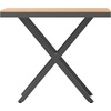 image:imageFlash Furniture Finch Commercial Grade XFrame Outdoor Dining Table 59 x 355 with Faux Teak Poly Slats and Metal Frame GrayGrayNatural TopGray Frame
