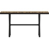 image:imageFlash Furniture Finch Commercial Grade XFrame Outdoor Dining Table 59 x 355 with Faux Teak Poly Slats and Metal Frame GrayGrayNatural TopGray Frame