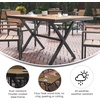 image:imageFlash Furniture Finch Commercial Grade XFrame Outdoor Dining Table 59 x 355 with Faux Teak Poly Slats and Metal Frame GrayGrayNatural TopGray Frame