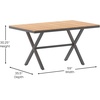 image:imageFlash Furniture Finch Commercial Grade XFrame Outdoor Dining Table 59 x 355 with Faux Teak Poly Slats and Metal Frame GrayGrayNatural TopGray Frame