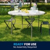 image:imageFlash Furniture Freeman 4 Round Plastic Folding Table with Carrying Handle Plastic Foldable Table for IndoorOutdoor Events White48 Round