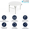 image:imageFlash Furniture Freeman 4 Round Plastic Folding Table with Carrying Handle Plastic Foldable Table for IndoorOutdoor Events White48 Round