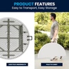 image:imageFlash Furniture Freeman 4 Round Plastic Folding Table with Carrying Handle Plastic Foldable Table for IndoorOutdoor Events White48 Round