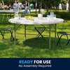 image:imageFlash Furniture Freeman 4 Round Plastic Folding Table with Carrying Handle Plastic Foldable Table for IndoorOutdoor Events White605 Round
