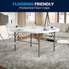 image:imageFlash Furniture Freeman 4 Round Plastic Folding Table with Carrying Handle Plastic Foldable Table for IndoorOutdoor Events White605 Round