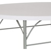 image:imageFlash Furniture Freeman 4 Round Plastic Folding Table with Carrying Handle Plastic Foldable Table for IndoorOutdoor Events White72 Round