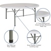 image:imageFlash Furniture Freeman 4 Round Plastic Folding Table with Carrying Handle Plastic Foldable Table for IndoorOutdoor Events White72 Round