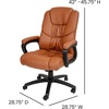 image:imageFlash Furniture Fundamentals Big amp Tall Swivel LeatherSoft Office and Gaming Chair Ergonomic Office Chair with Padded Armrests and Adjustable Height BlackBrown