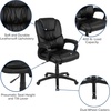 image:imageFlash Furniture Fundamentals Big amp Tall Swivel LeatherSoft Office and Gaming Chair Ergonomic Office Chair with Padded Armrests and Adjustable Height BlackBlack