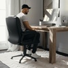 image:imageFlash Furniture Fundamentals Big amp Tall Swivel LeatherSoft Office and Gaming Chair Ergonomic Office Chair with Padded Armrests and Adjustable Height BlackBlack