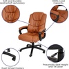 image:imageFlash Furniture Fundamentals Big amp Tall Swivel LeatherSoft Office and Gaming Chair Ergonomic Office Chair with Padded Armrests and Adjustable Height BlackBrown